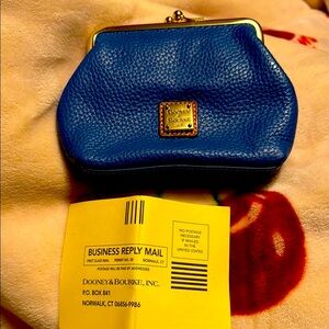 Dooney & Bourke Blue and Gold Vintage-Style Clutch